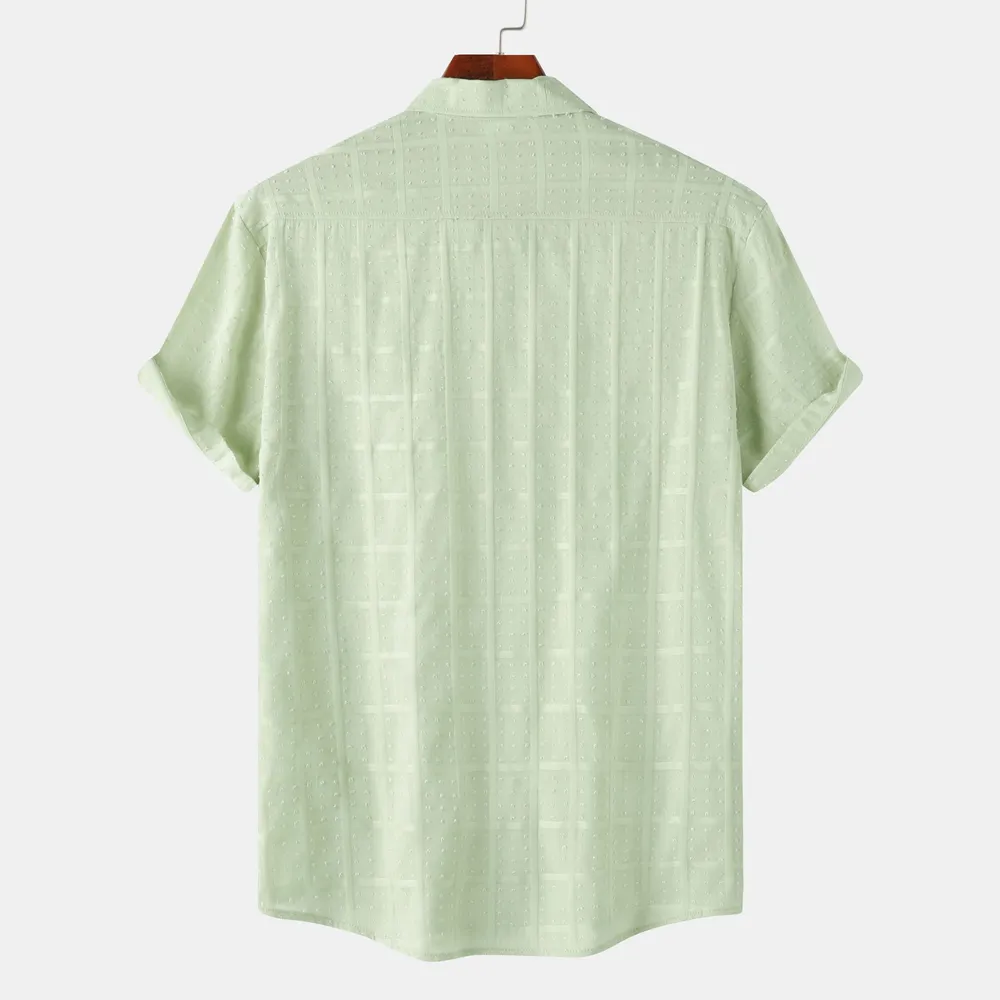 Men's Casual Short Sleeve Button Down Shirt, image 8