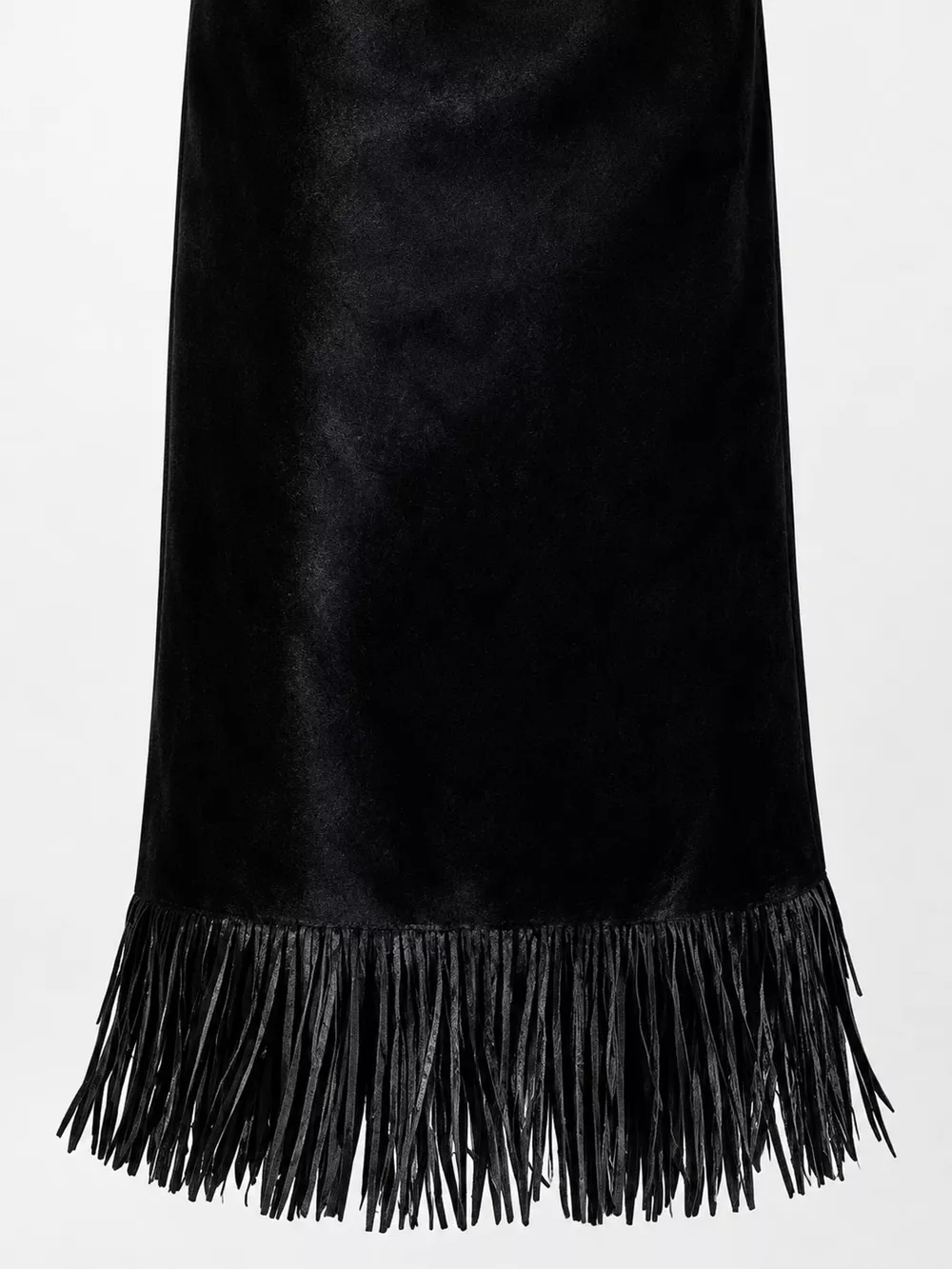 High-Waisted Fringe Midi Skirt, image 9