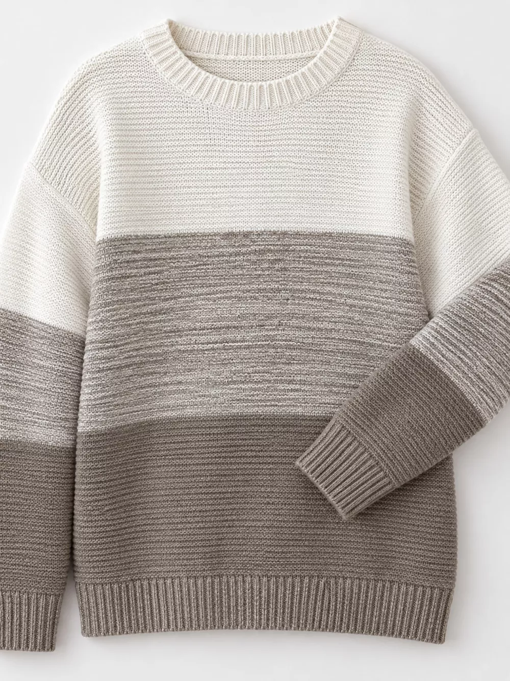 Full Size Color-Block Boat Neck Sweater Plus Size, image 52