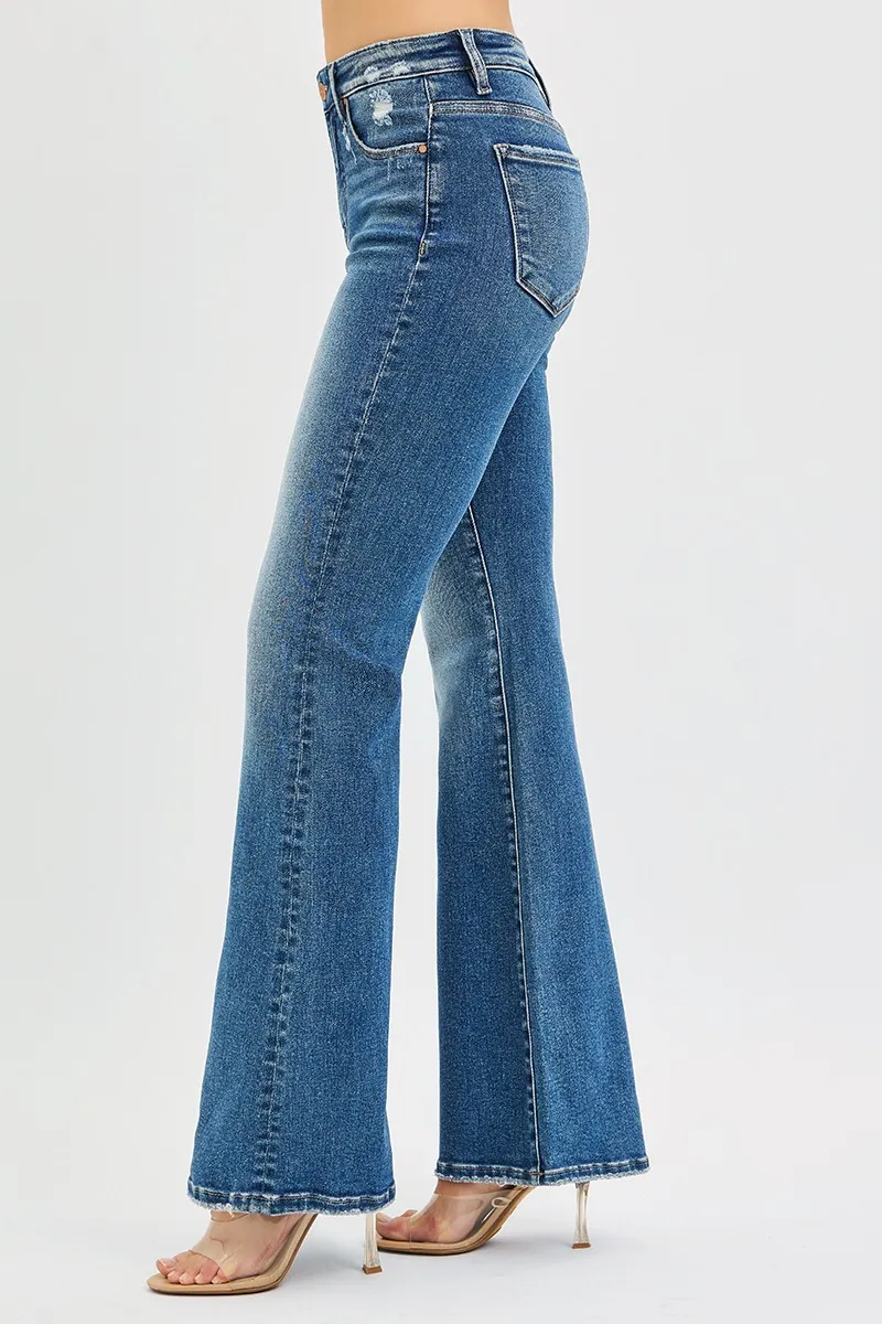 Full Size Tummy Control High Rise Flare Jeans Plus Size, image 5