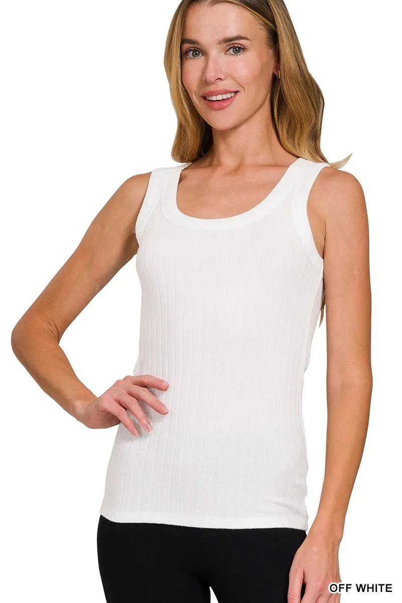 Melange Rib Tank Top, image 2