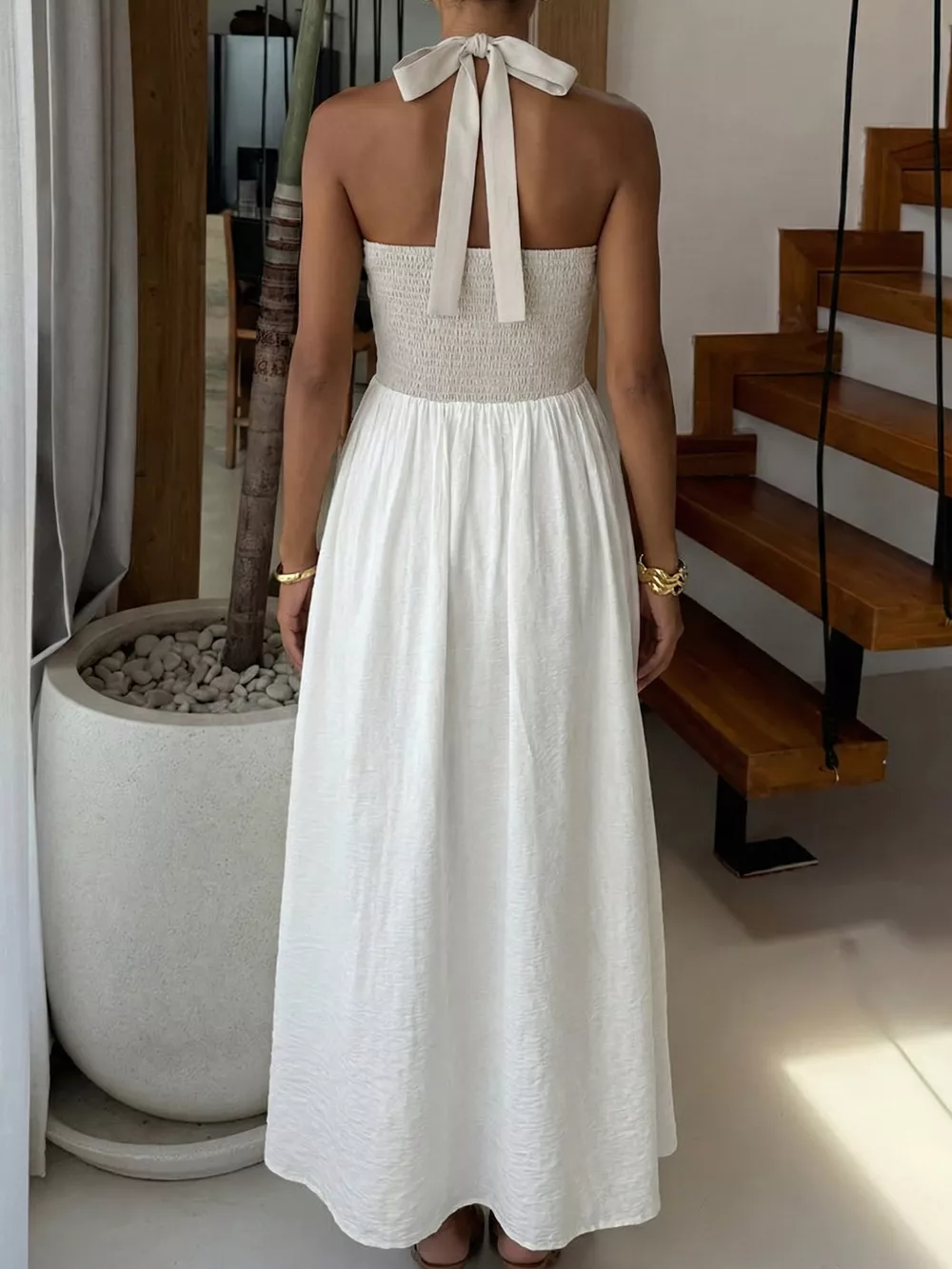 Halter Neck Two-Tone Maxi Dress, image 6