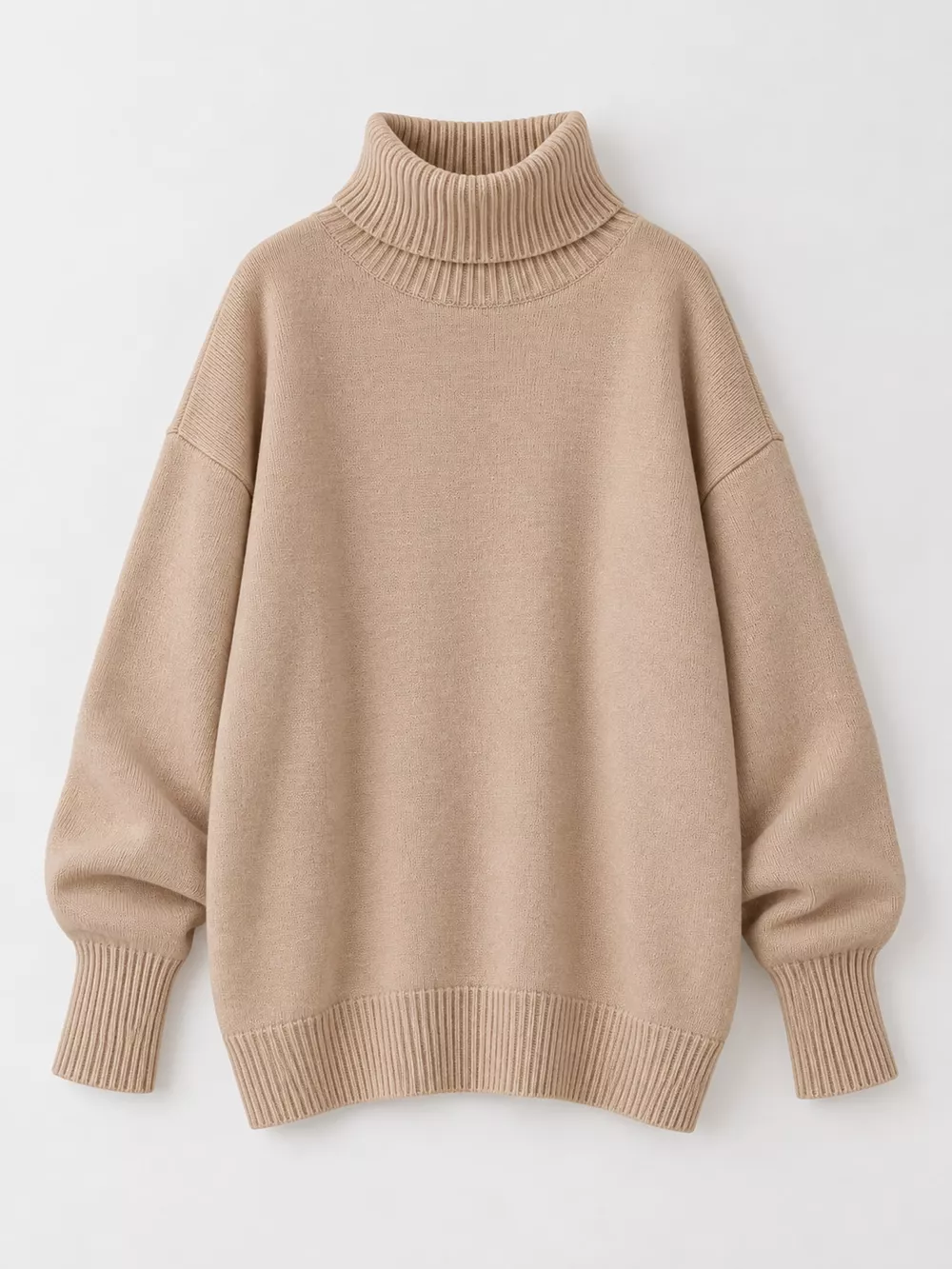 Oversized Turtleneck Dropped Shoulder Sweater, image 17