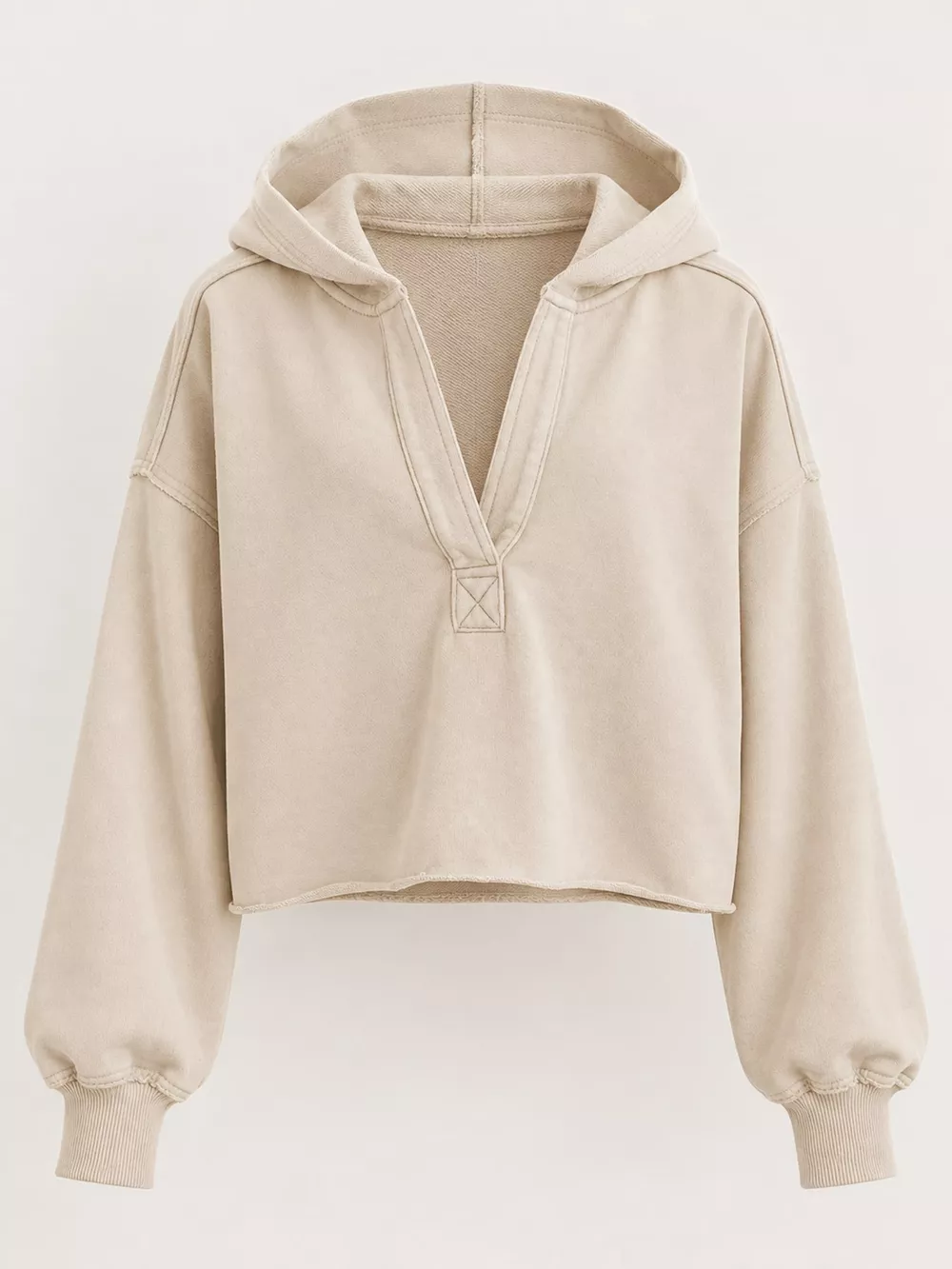 Dropped Shoulder Cropped Hoodie, image 30