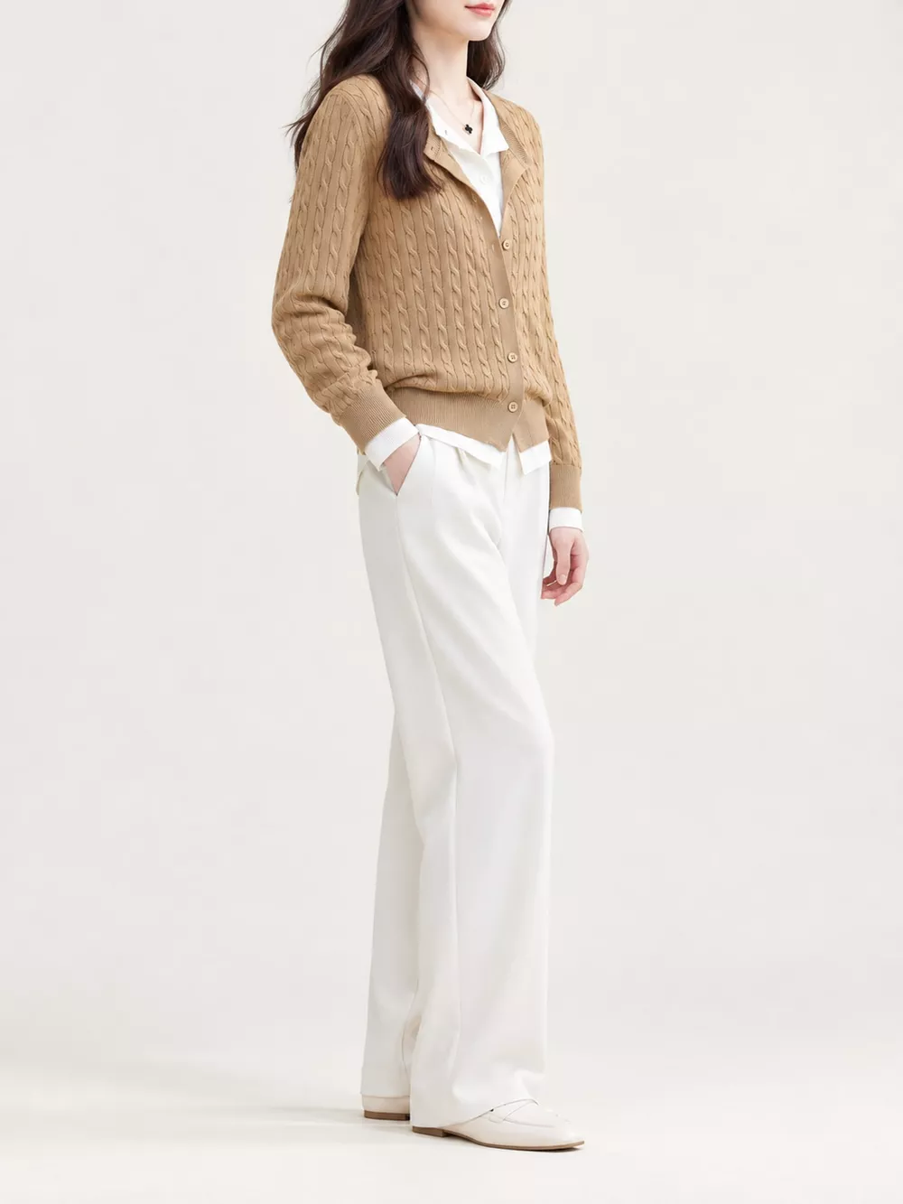 Cable-Knit Button-Down Cardigan, image 19