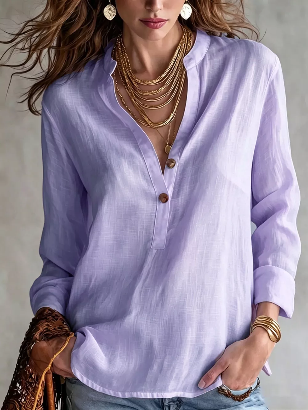 Button Detail Long Sleeve Shirt, image 4