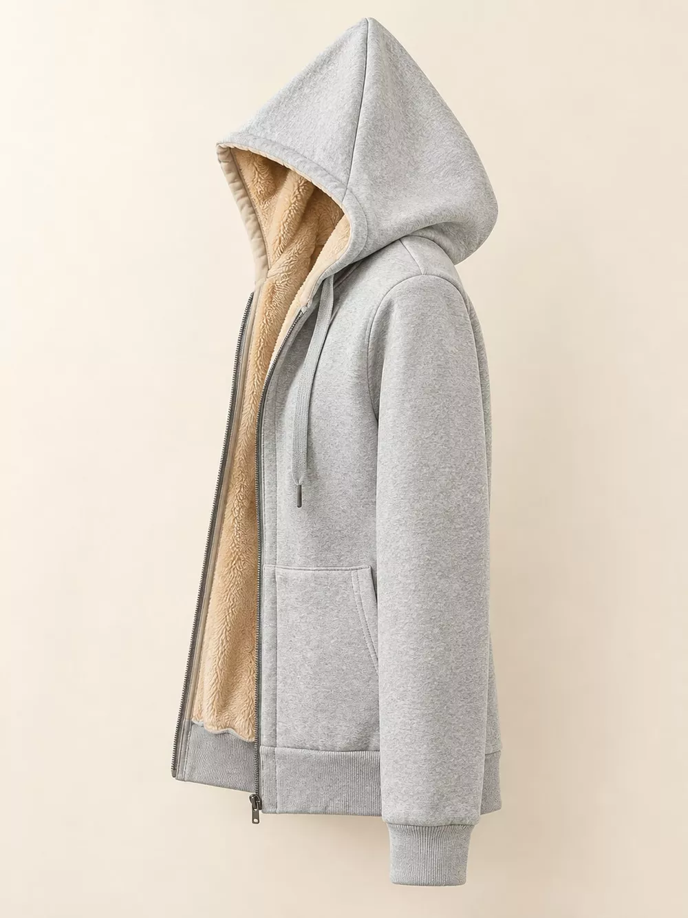 Plus Size Fleece-Lined Thermal Zip-Up Hoodie, image 2
