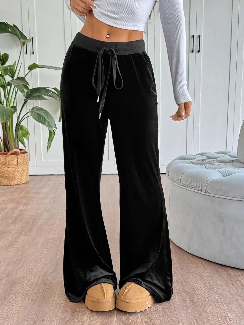 Wide-Leg Drawstring Pants, image 6