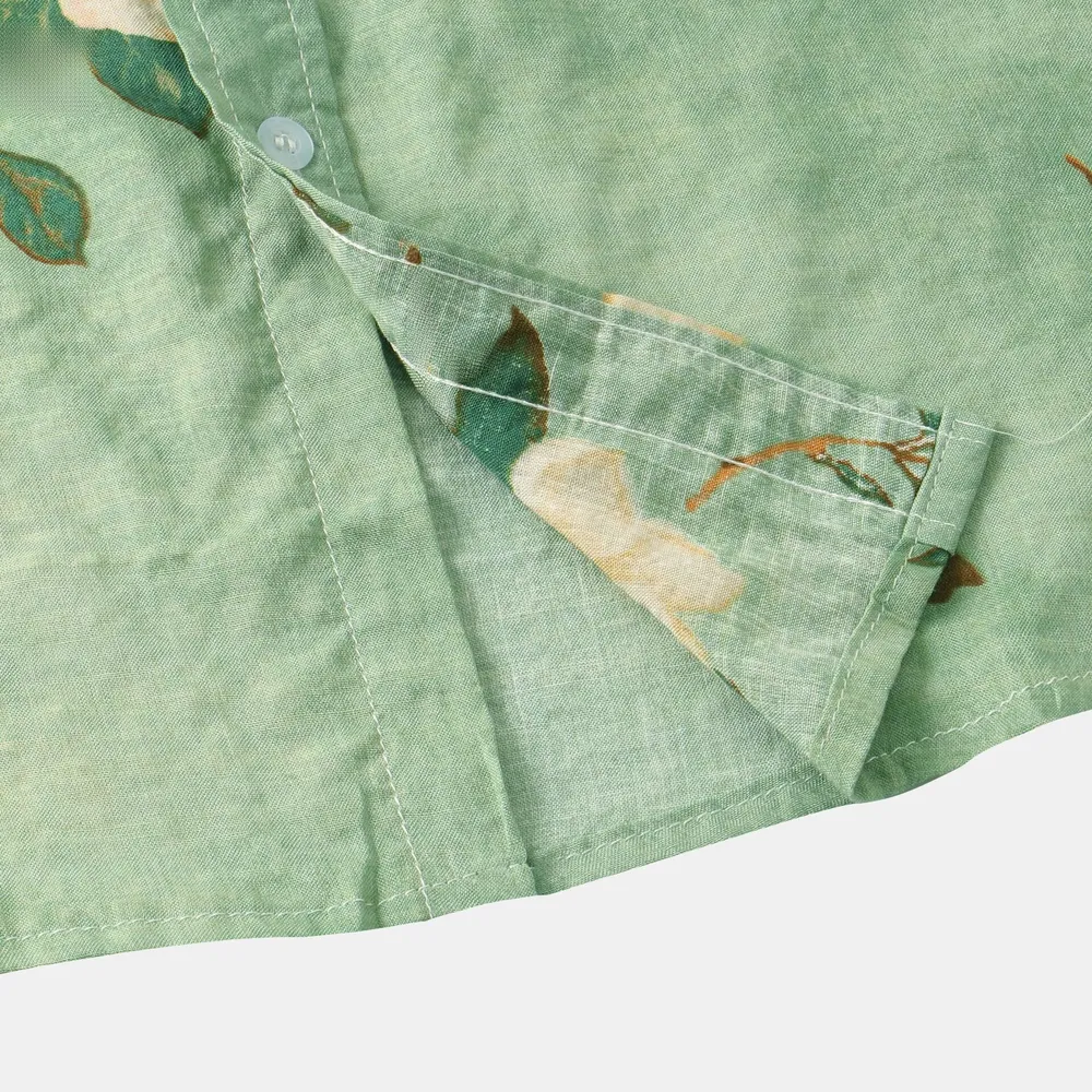 Men's Plus Size Floral Print Short Sleeve Button Down Shirt, image 10