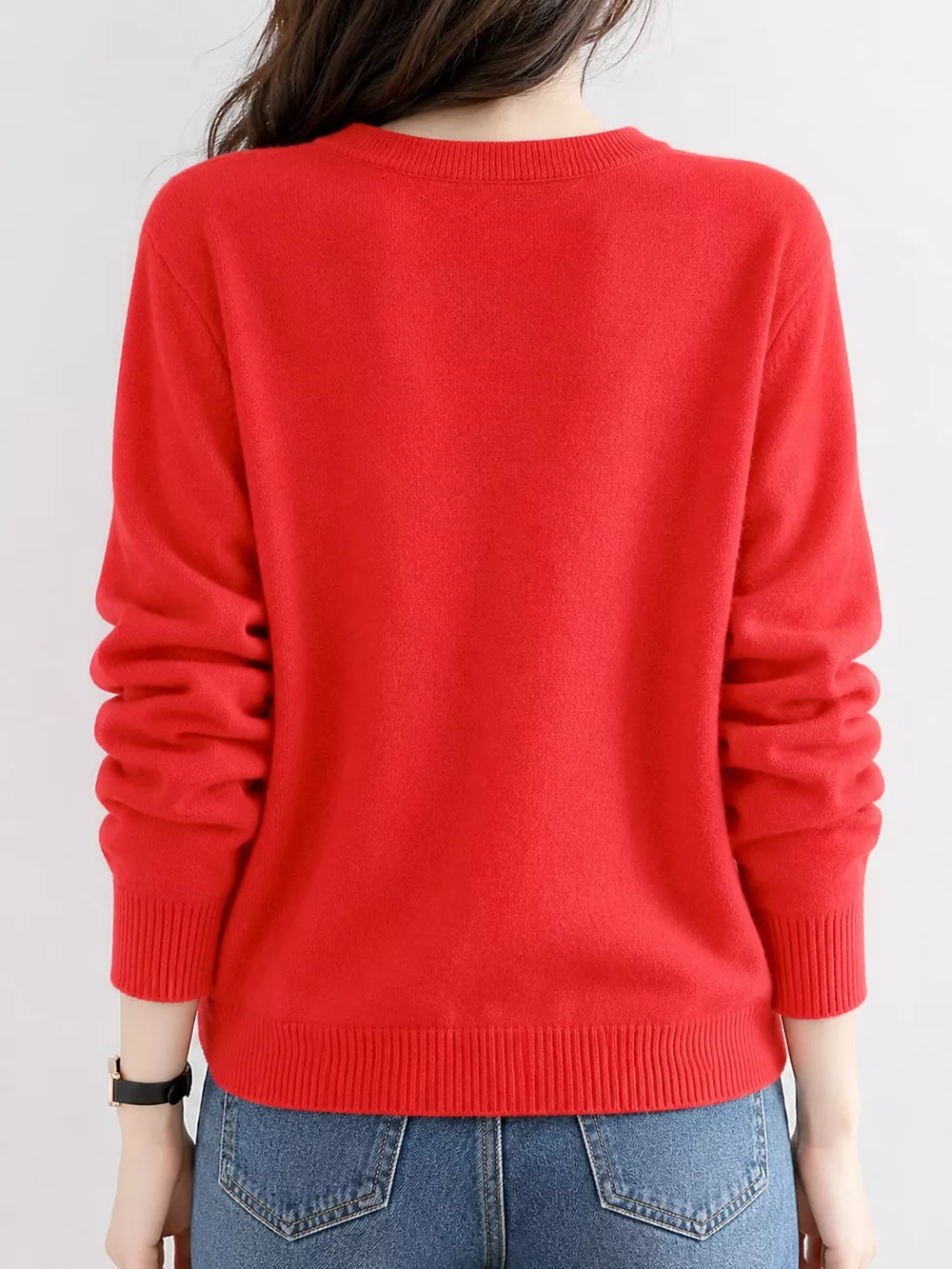 Crew-Neck Button-Down Cardigan, image 10