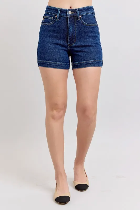 Full Size High Waist Tummy Control Denim Shorts Plus Size, image 14