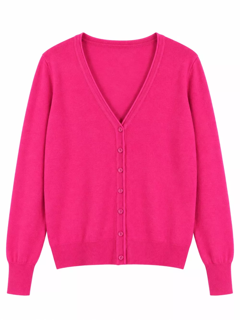 Classic V-Neck Button-Down Knit Cardigan, image 81