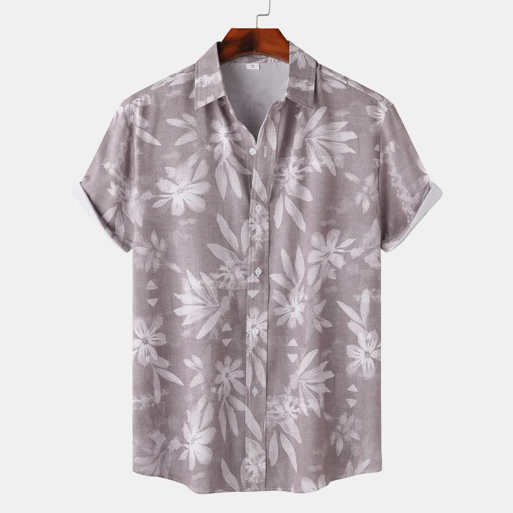 Men's Print Short Sleeve Button-Up Shirt, image 2