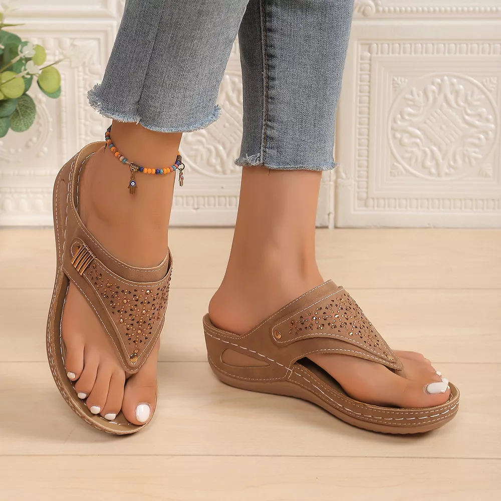 Toe Post Wedge Sandals, image 5