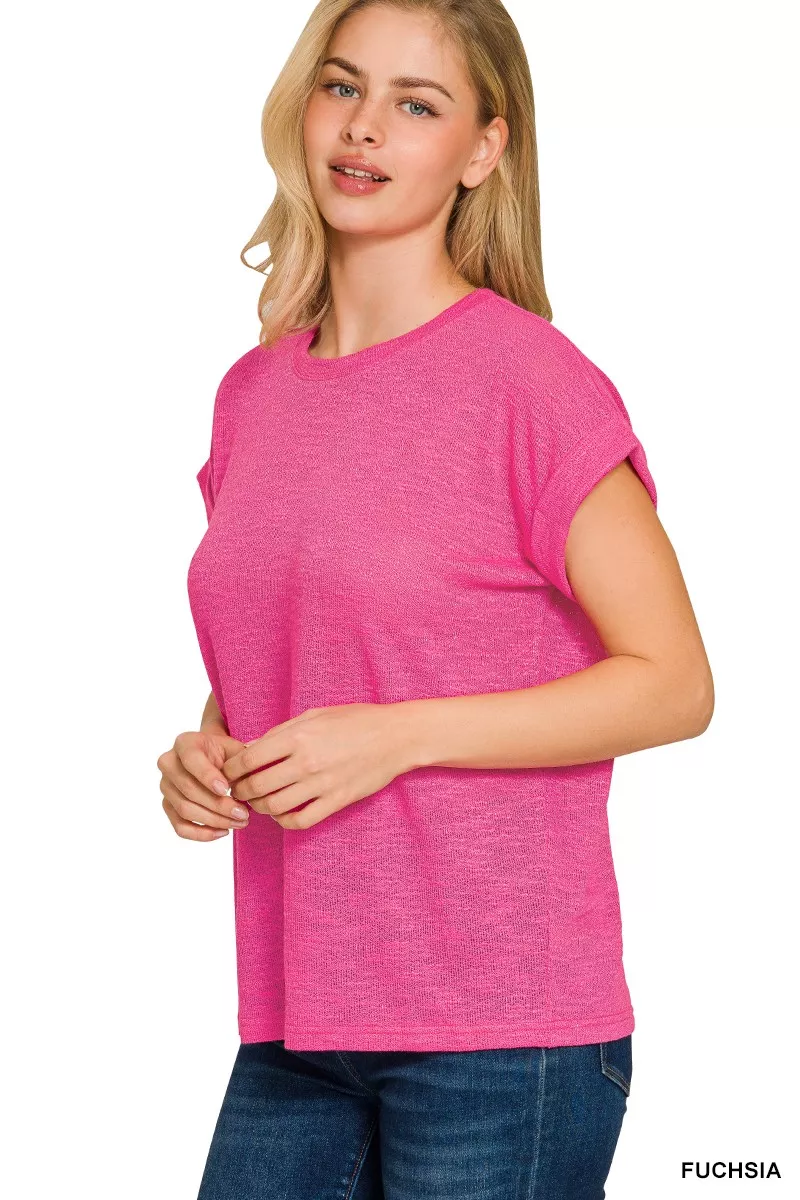 Hacci Slub Rolled Up Sleeve Tee, image 3