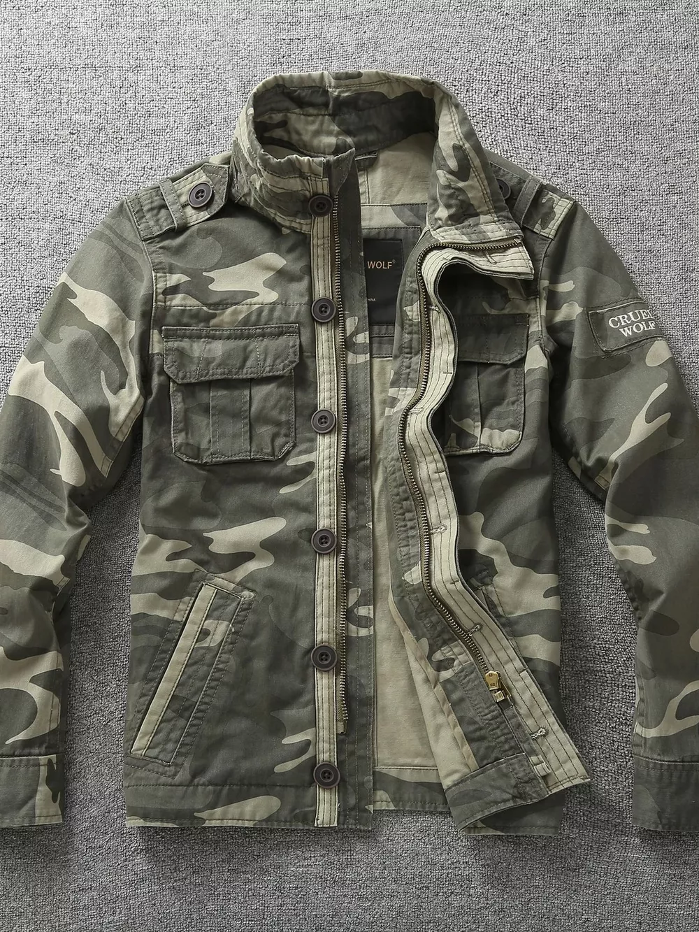 Men's Full Size Camouflage Multi-Pocket Jacket Plus Size, image 3