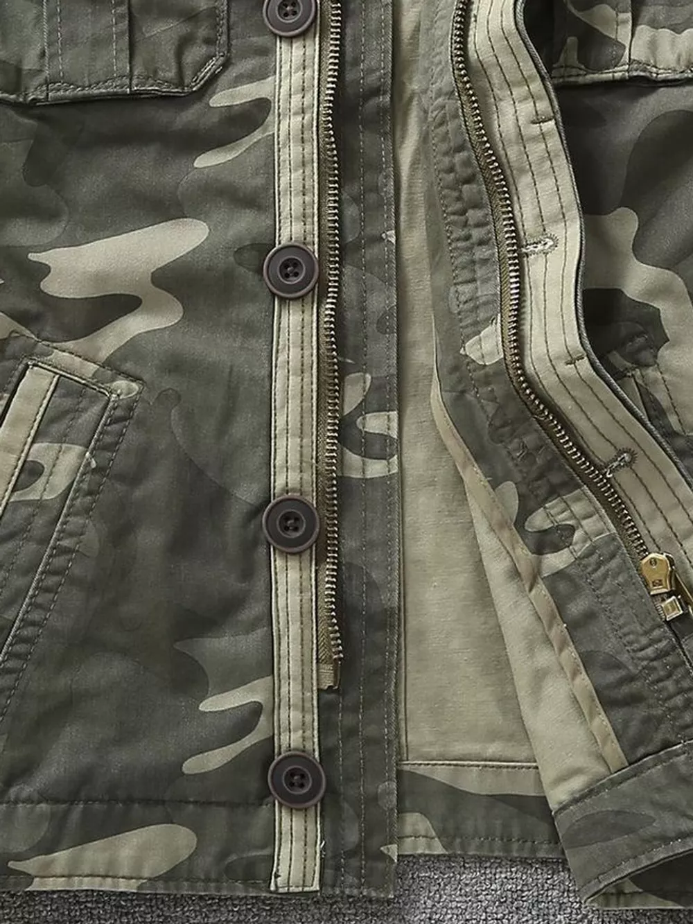 Men's Full Size Camouflage Multi-Pocket Jacket Plus Size, image 5