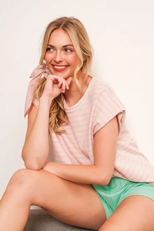 Striped Muscle Sleeve Top, image 5