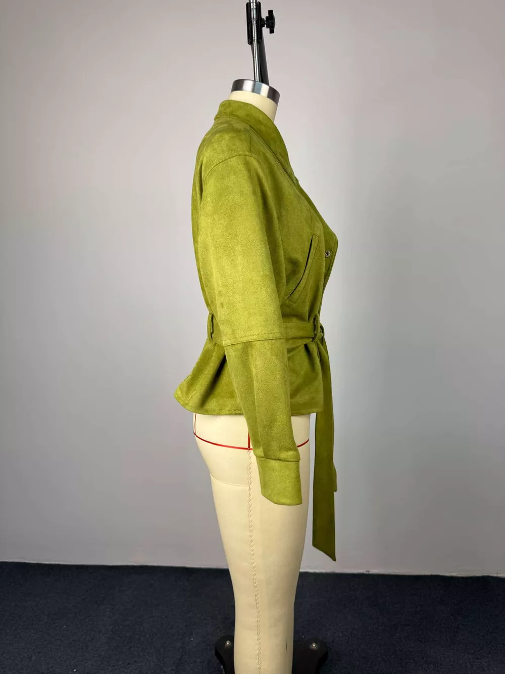 Tie Waist Long Sleeve Cropped Jacket, image 8