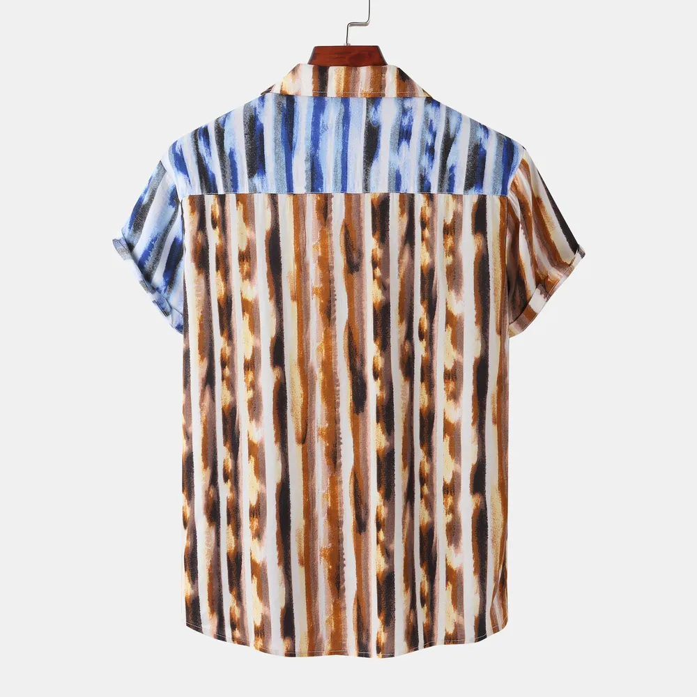 Men's Plus Size Printed Button Up Short Sleeve Shirt, image 4
