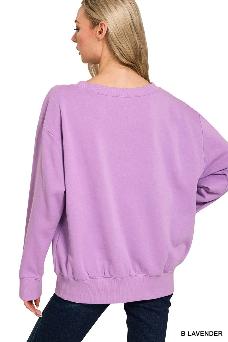 Fleece Boat Neck Sweatshirt, image 2