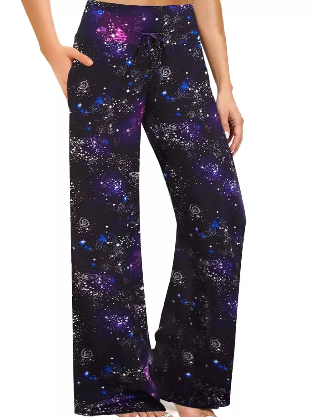 High-Waisted Wide-Leg Lounge Bottoms with Pockets, image 28