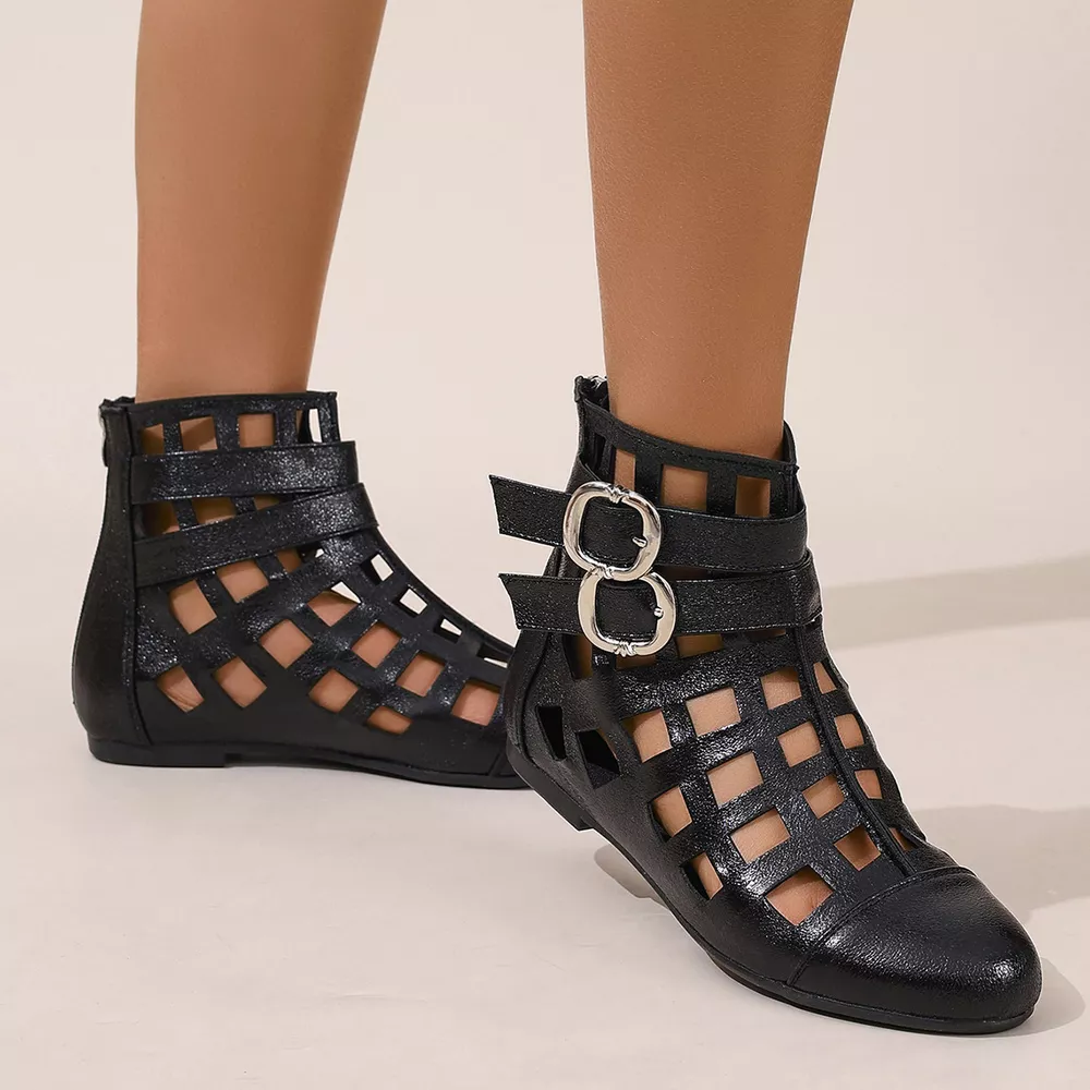 Round Toe Cutout Boots, image 2