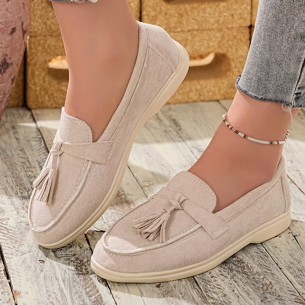 Tassel Round Toe Slip-Ons