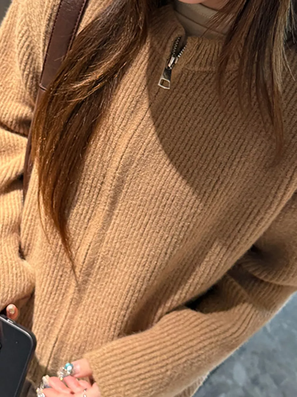 Zip Up Dropped Shoulder Cardigan, image 33