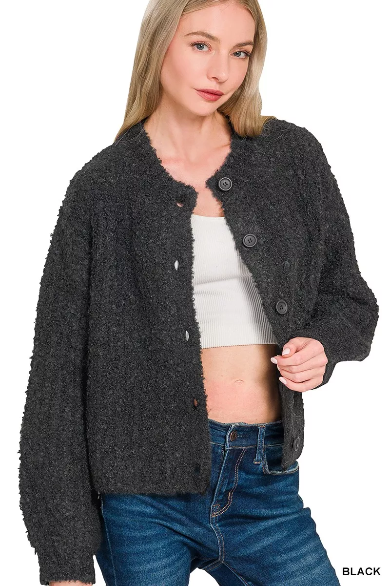 Button Down Wool Cardigan Sweater, image 2
