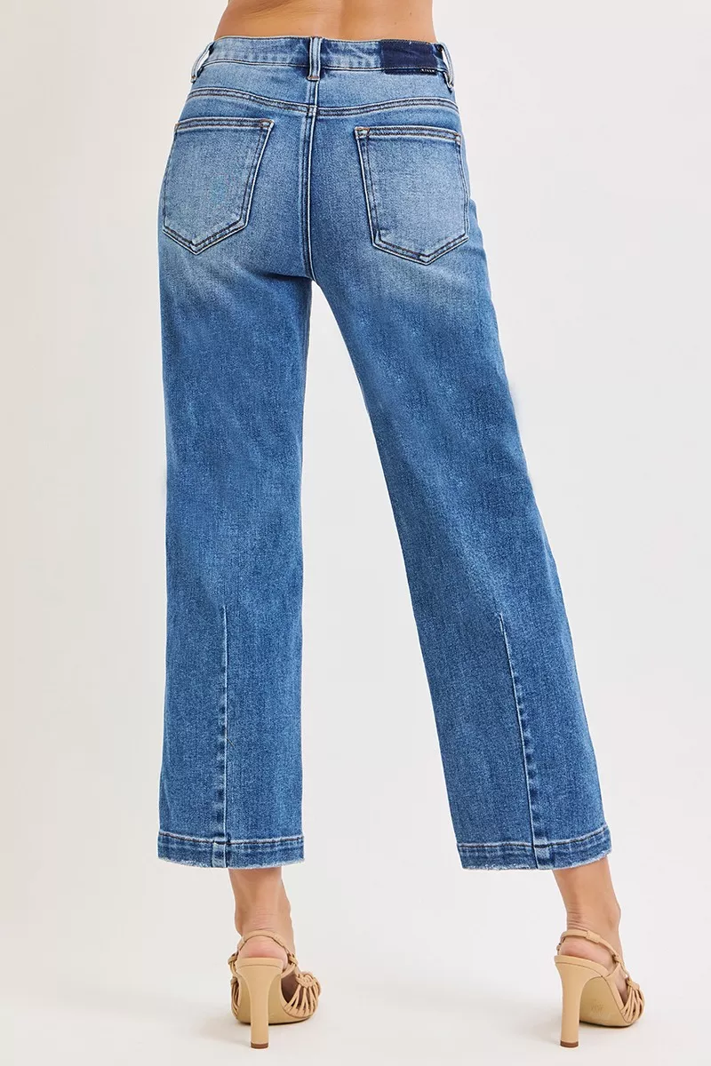 High Rise Crop Boyfriend Tapered Jeans, image 2