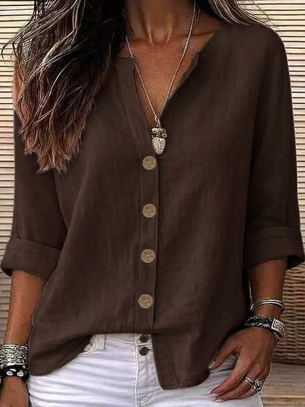 Notched Button Down Shirt, image 29