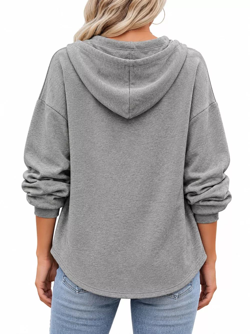 Drawstring Dropped Shoulder Hoodie, image 15