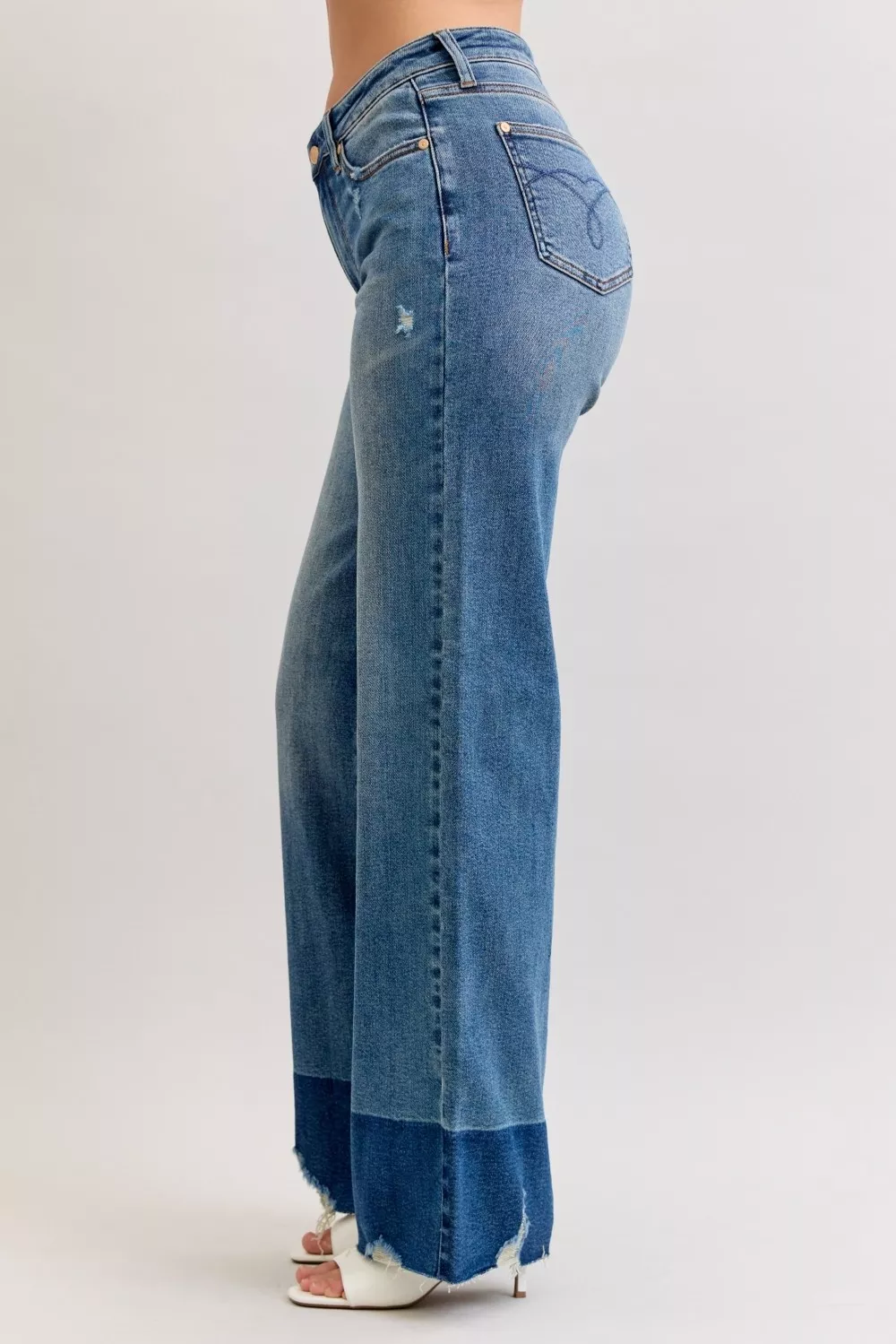 Raw Hem High Waist Column Straight Jeans, image 5