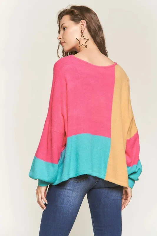 Loose Fit Colorblock Sweater, image 3