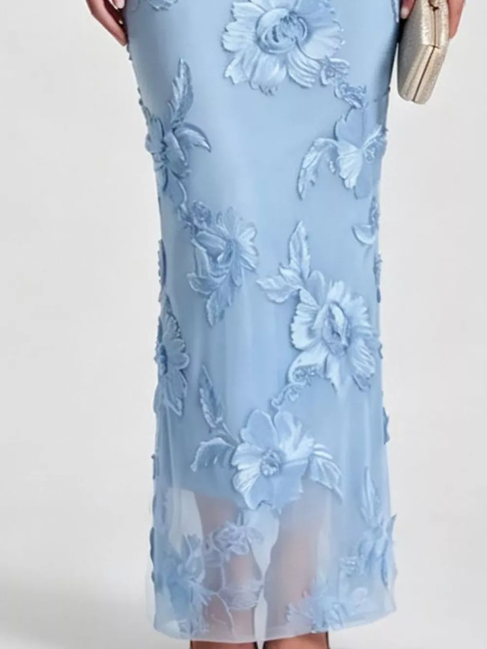 One-Shoulder Floral Embroidered Maxi Dress, image 27