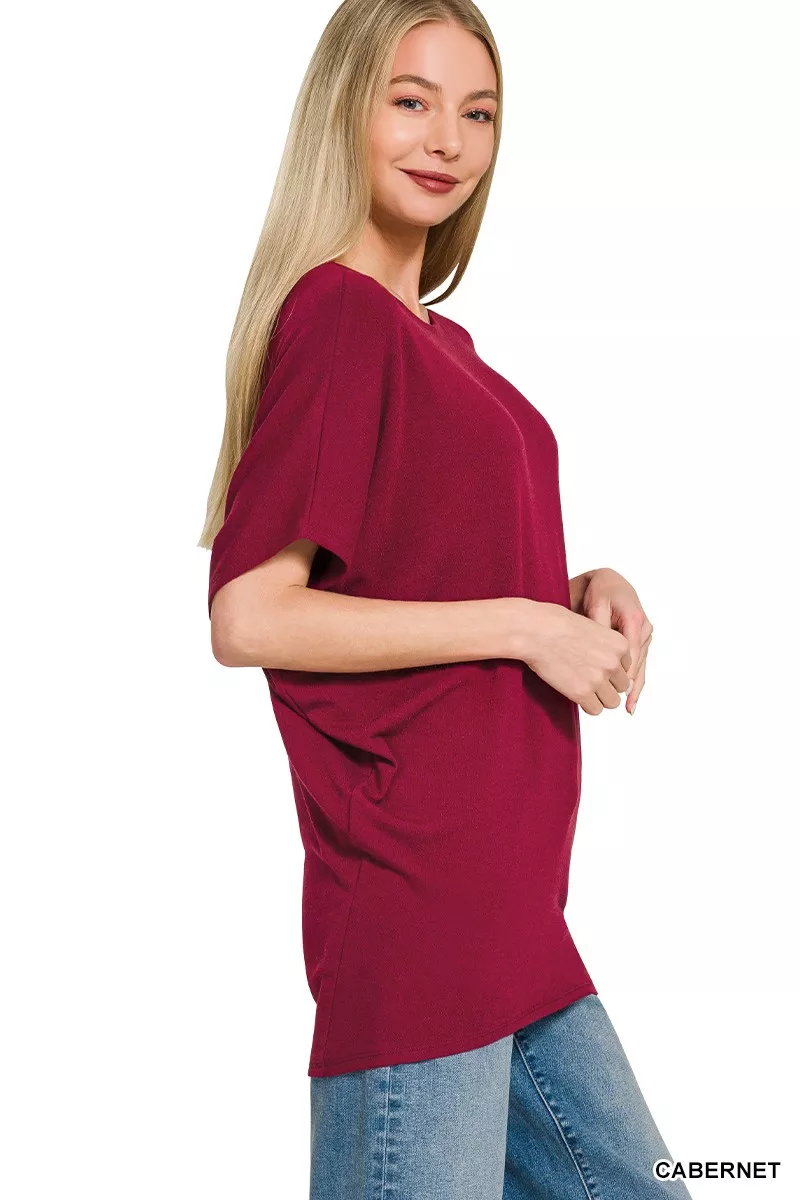 Hacci Dolman Sleeve Boat Neck Top, image 3