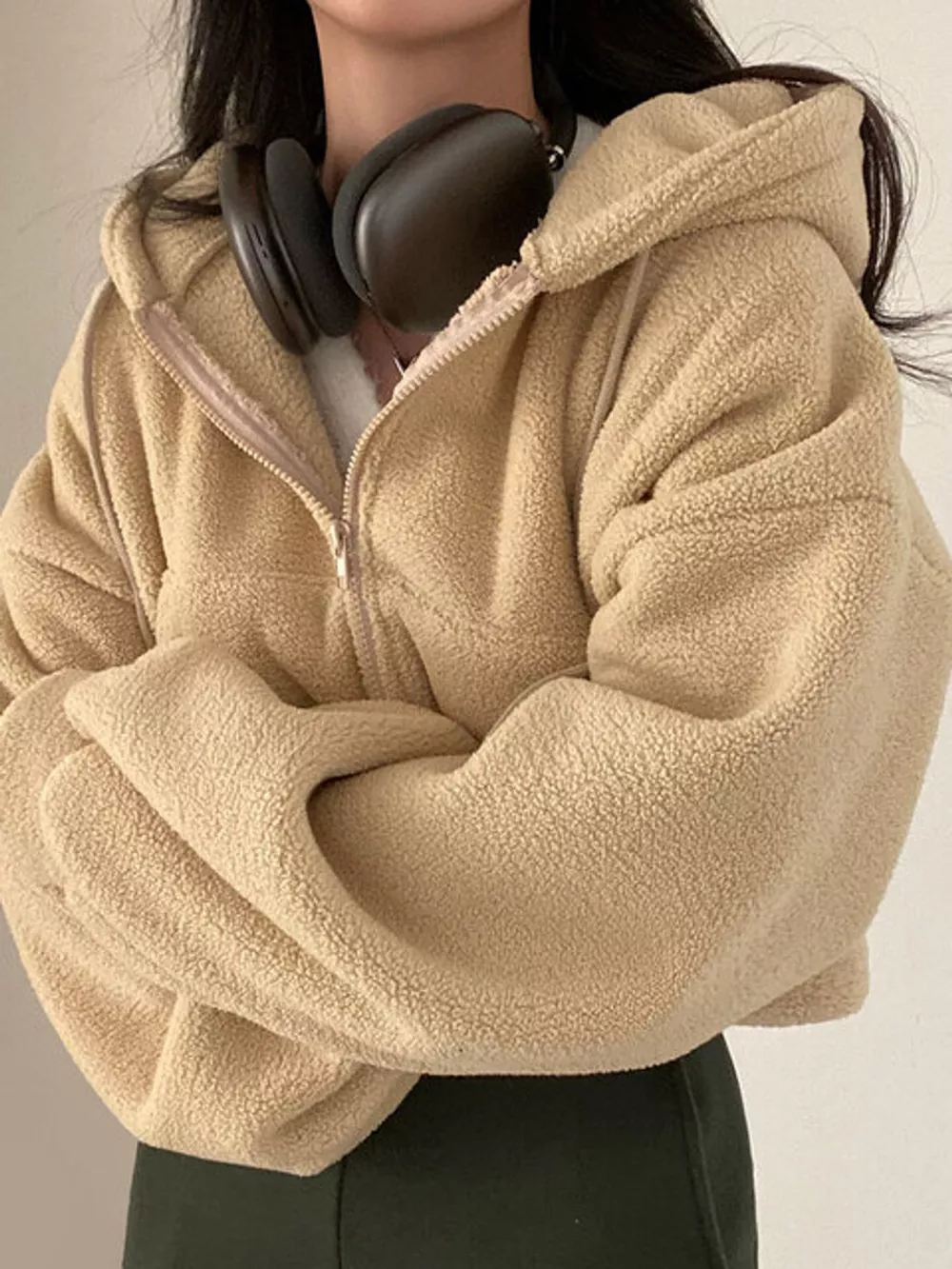 Oversized Sherpa Zip-Up Hoodie, image 18