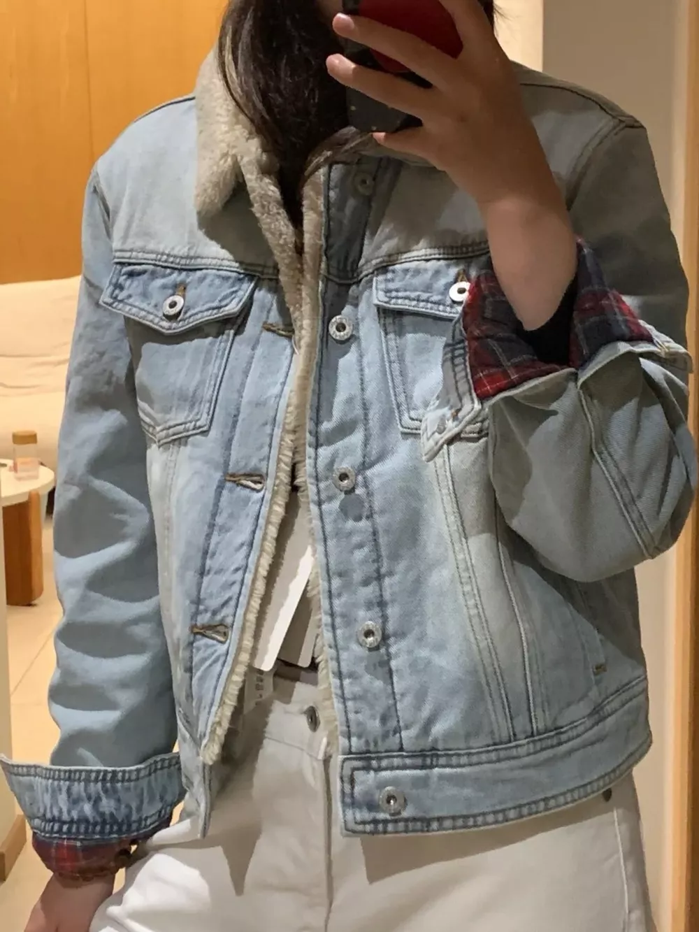 Sherpa-Lined Denim Jacket, image 4