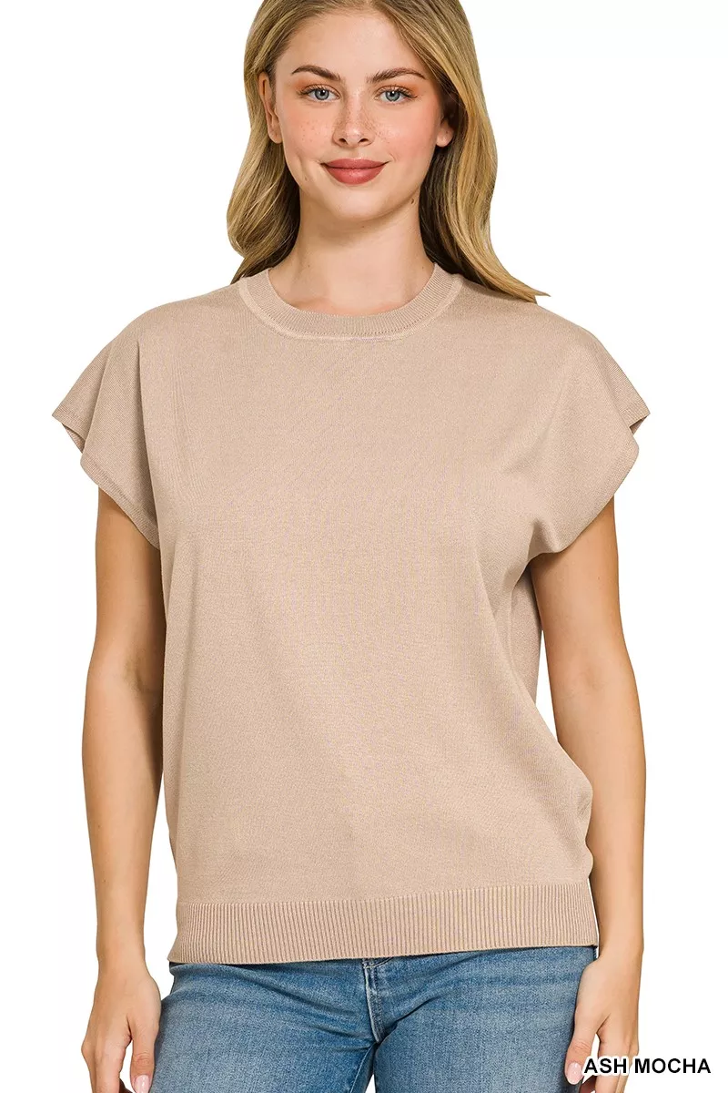 Viscose Round-neck Short Sleeve Sweater