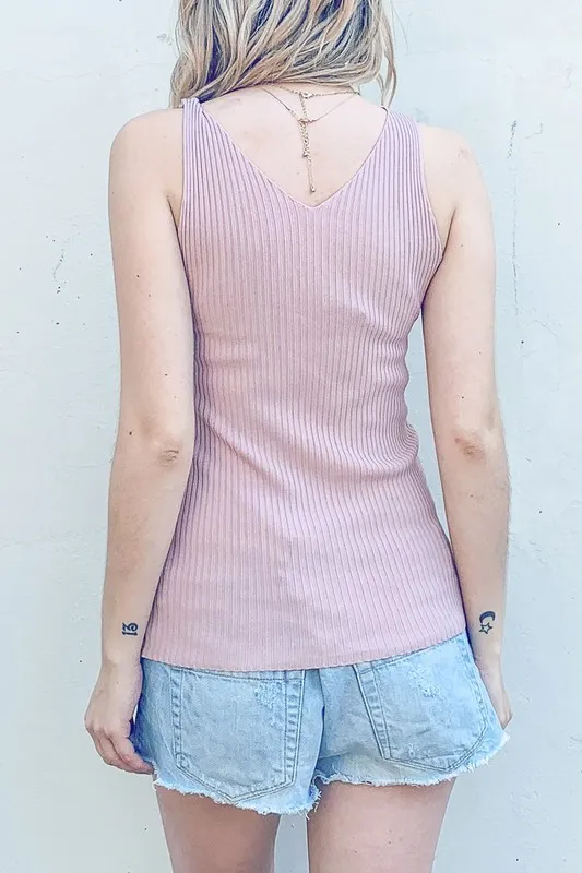 Ribbed Knit Slim Tank, image 2