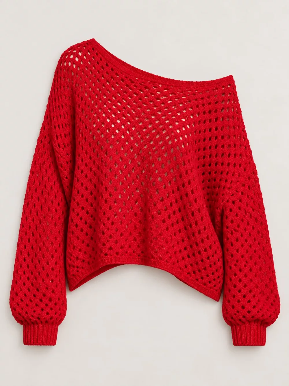 Hollow Out Boat Neck Knit Cover Up, image 4