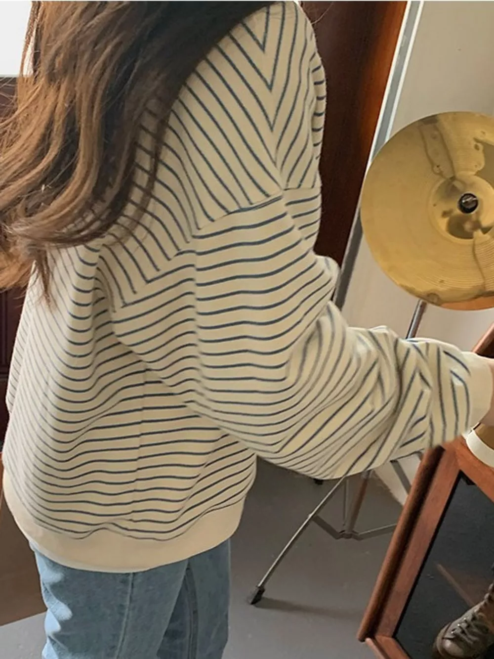 Striped Long-Sleeve Crewneck T-Shirt, image 8