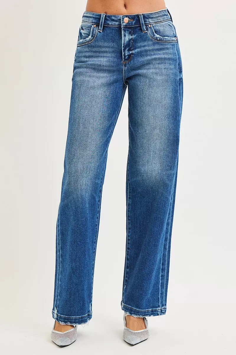 Full Size Slouchy Baggy Jeans Pocket Side Seam Detail Plus Size, image 2
