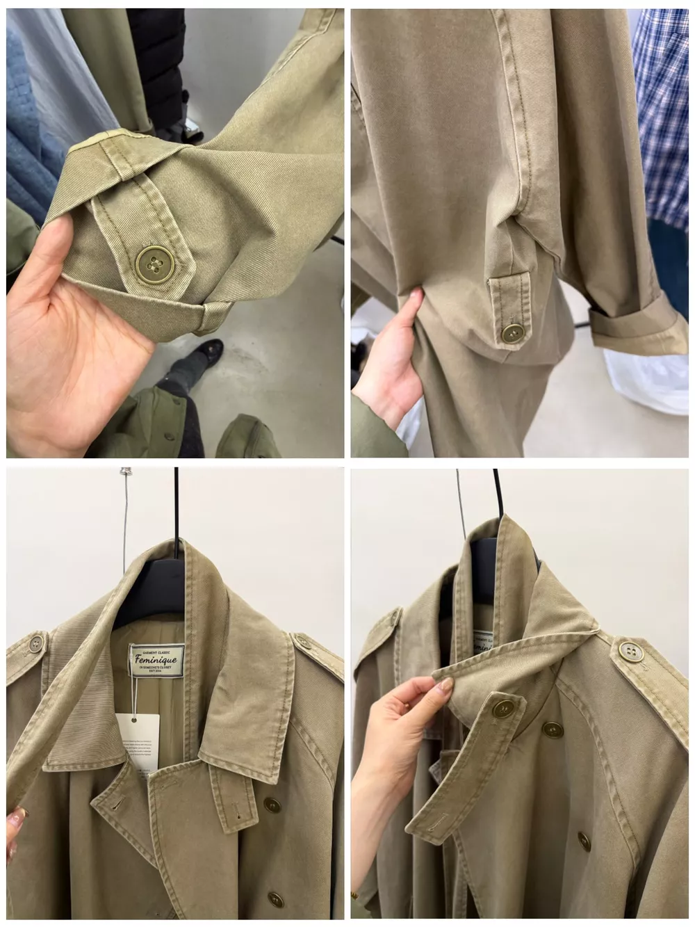 Vintage-Inspired Double-Breasted Belted Trench Outerwear, image 8