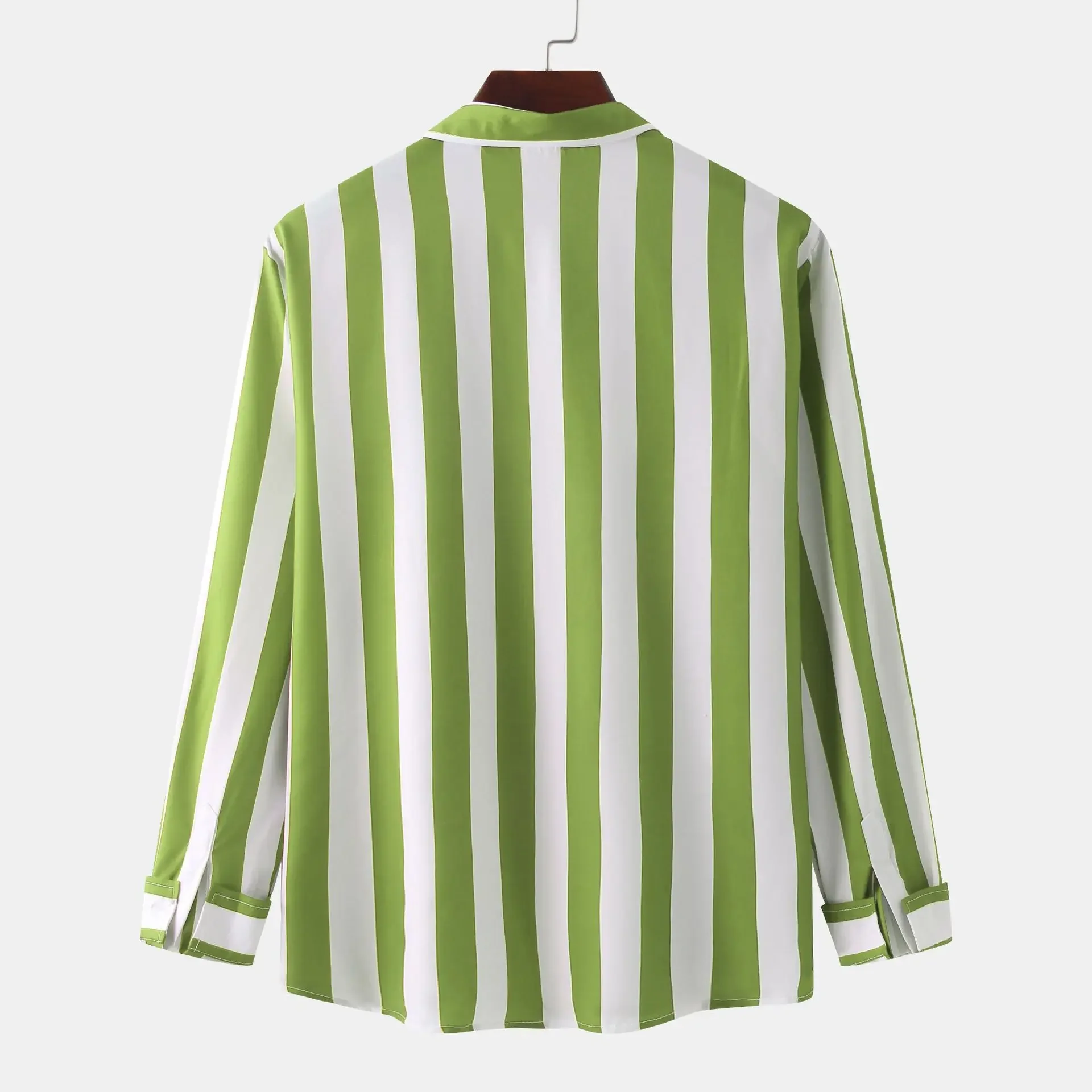 Men's Striped Button-Down Long Sleeve Shirt, image 3