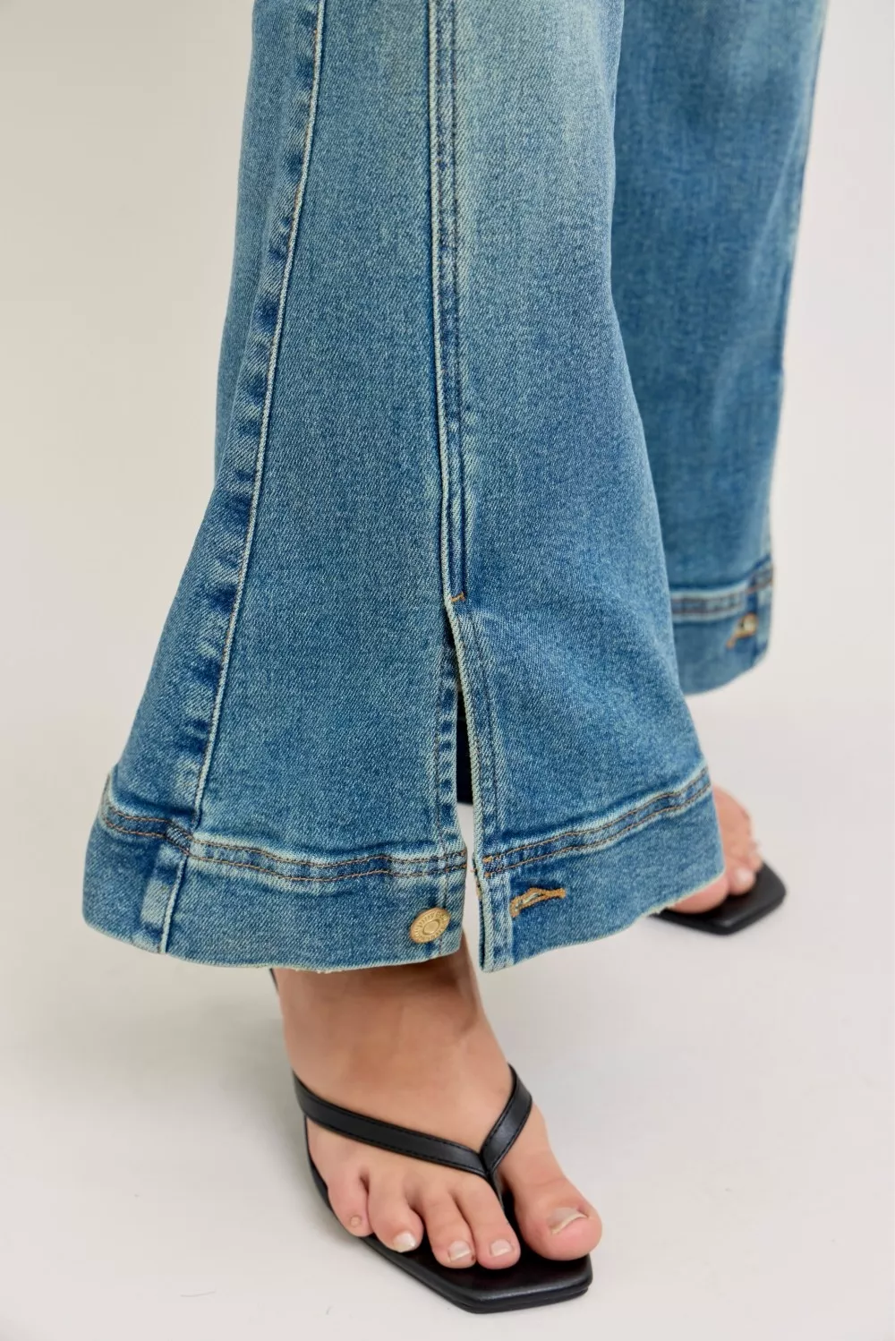 High Waist Vintage Wash Flare Jeans, image 3
