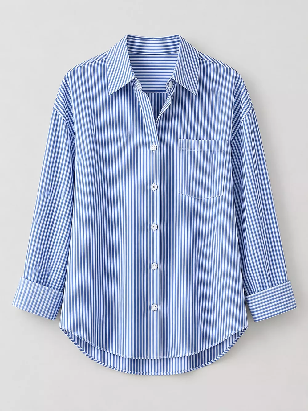 Full Size Striped Button-Down Long Sleeve Shirt Plus Size, image 6