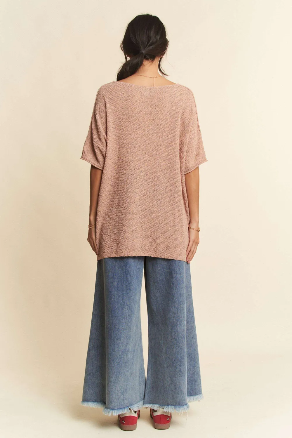Patch Pocket Wide Leg Culotte Jeans, image 8