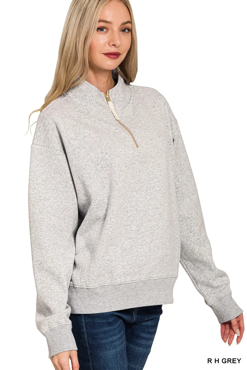 Fleece Half Zip Sweatshirt, image 2